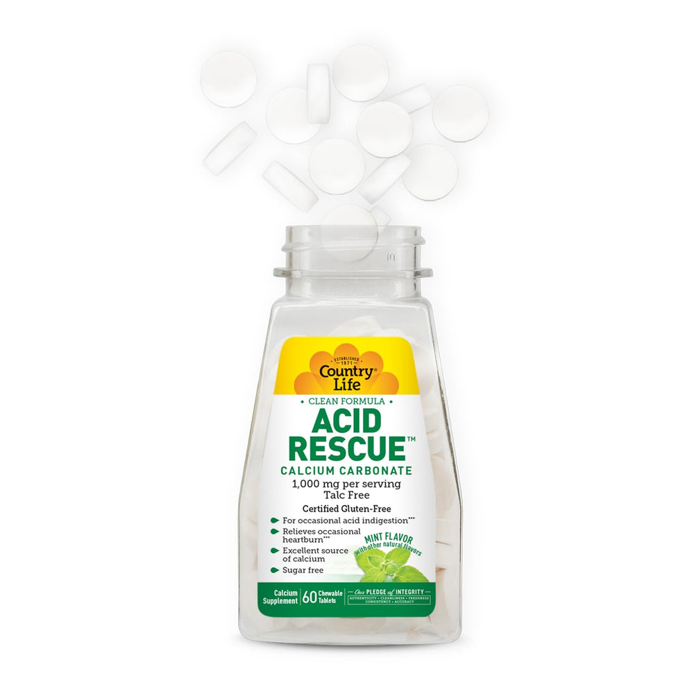 Country Life Acid Rescue mint-flavored pack highlights sugar-free on-the-go relief