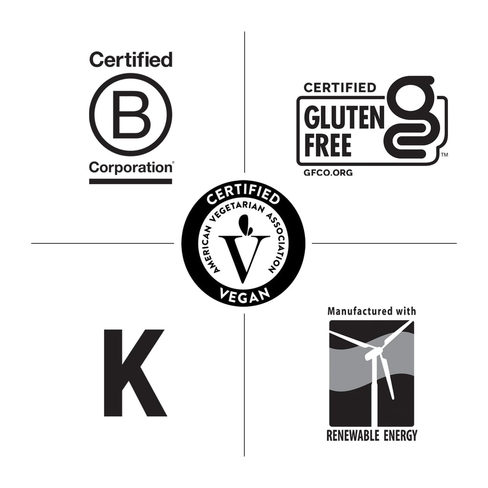 Country Life certification badge signals vegan and gluten-free ingredients for clean labeling.