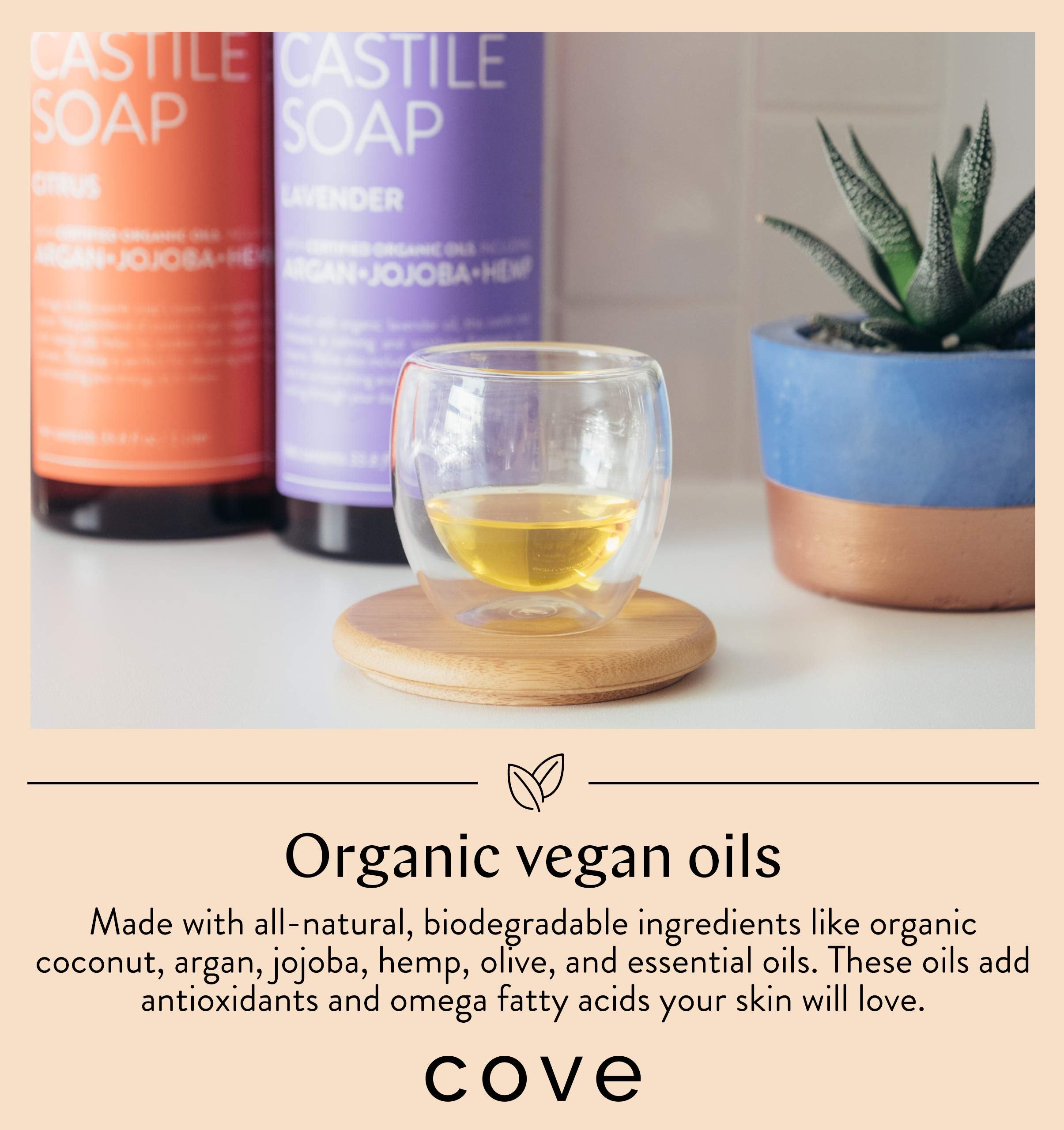 Cove Castile Soap Unscented lather demonstrates gentle cleansing with rich foam.