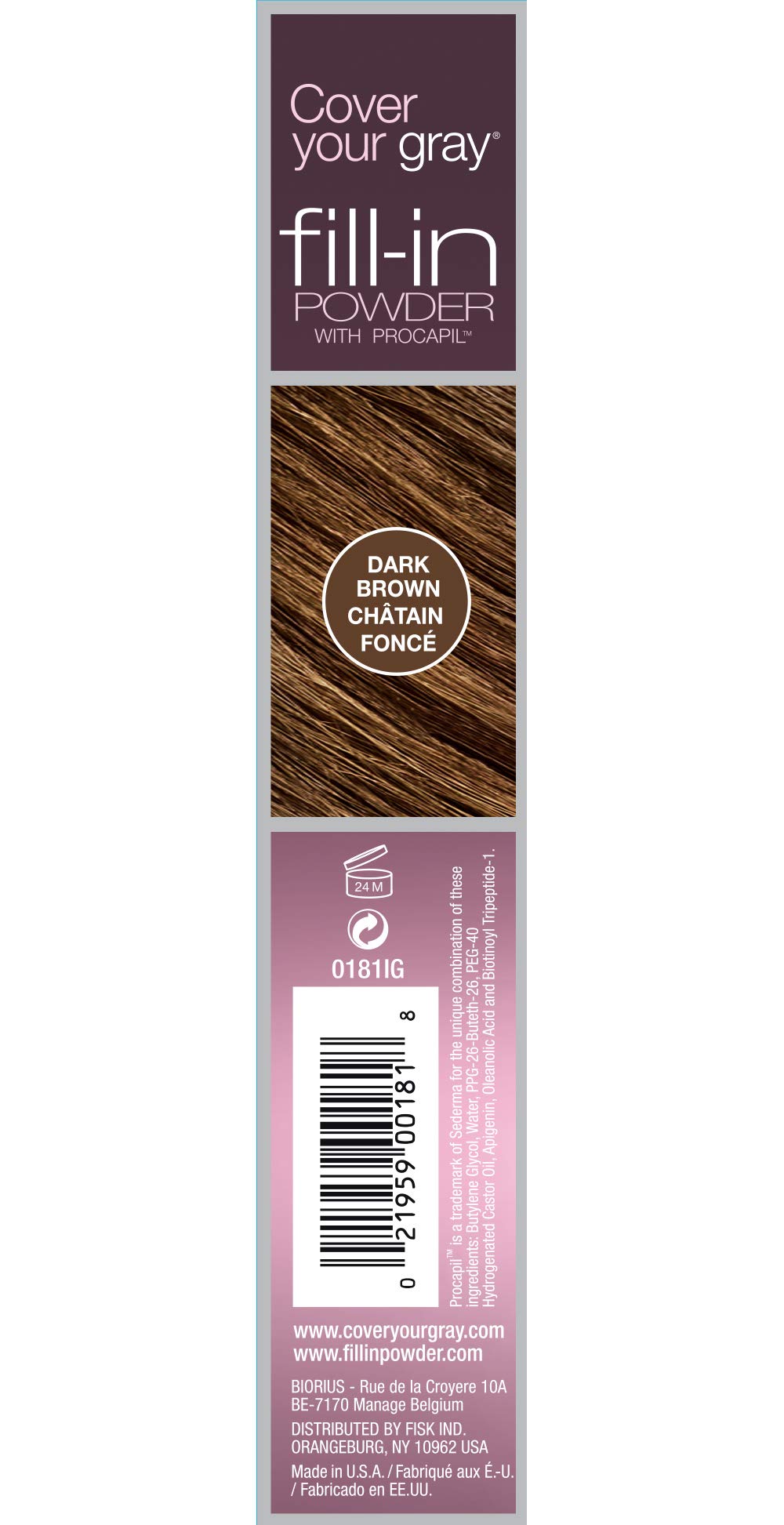 Cover Your Gray Fill In Powder includes a brush applicator for precise application.