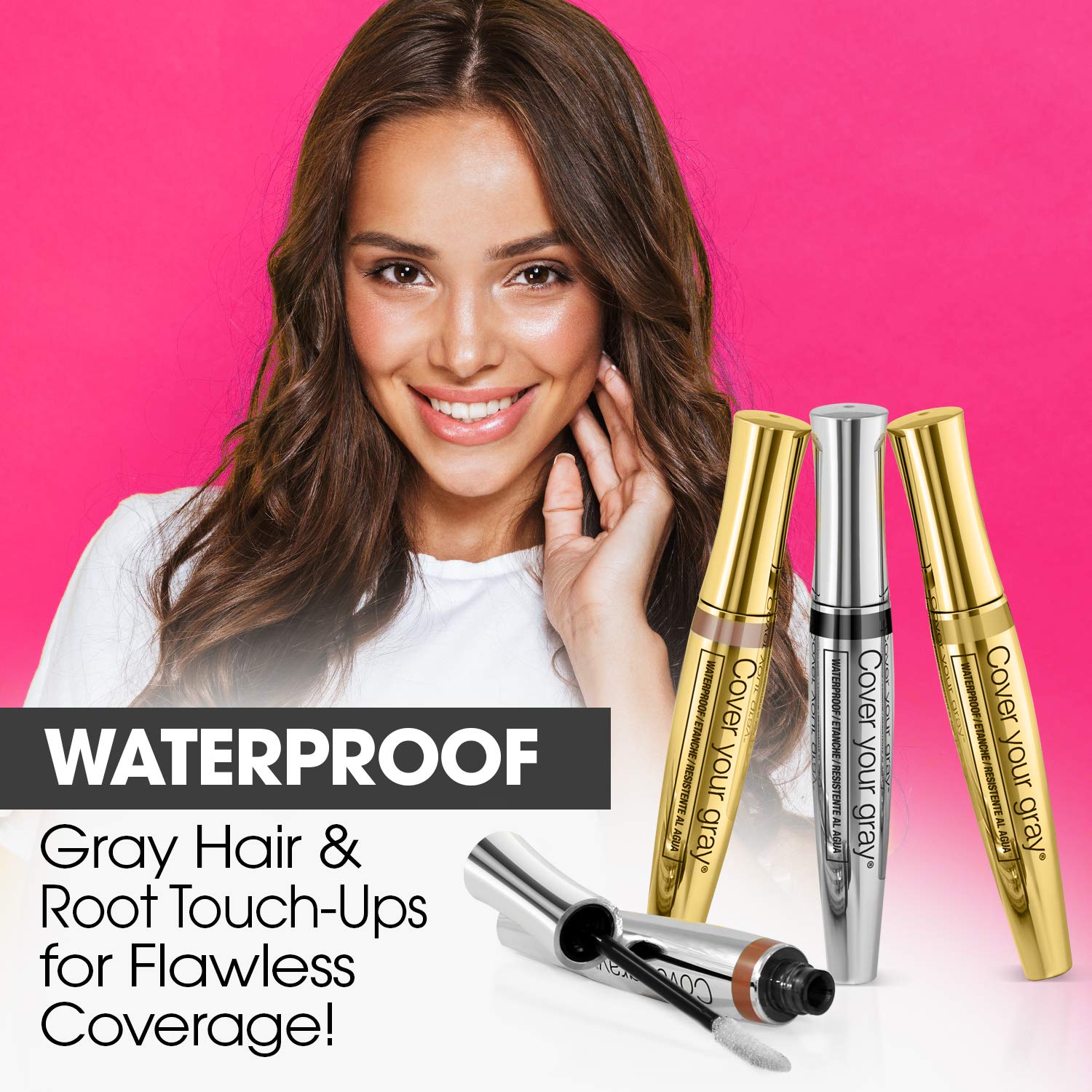 Cover Your Gray Fill In Powder Medium Brown packaging highlights a travel-friendly compact.