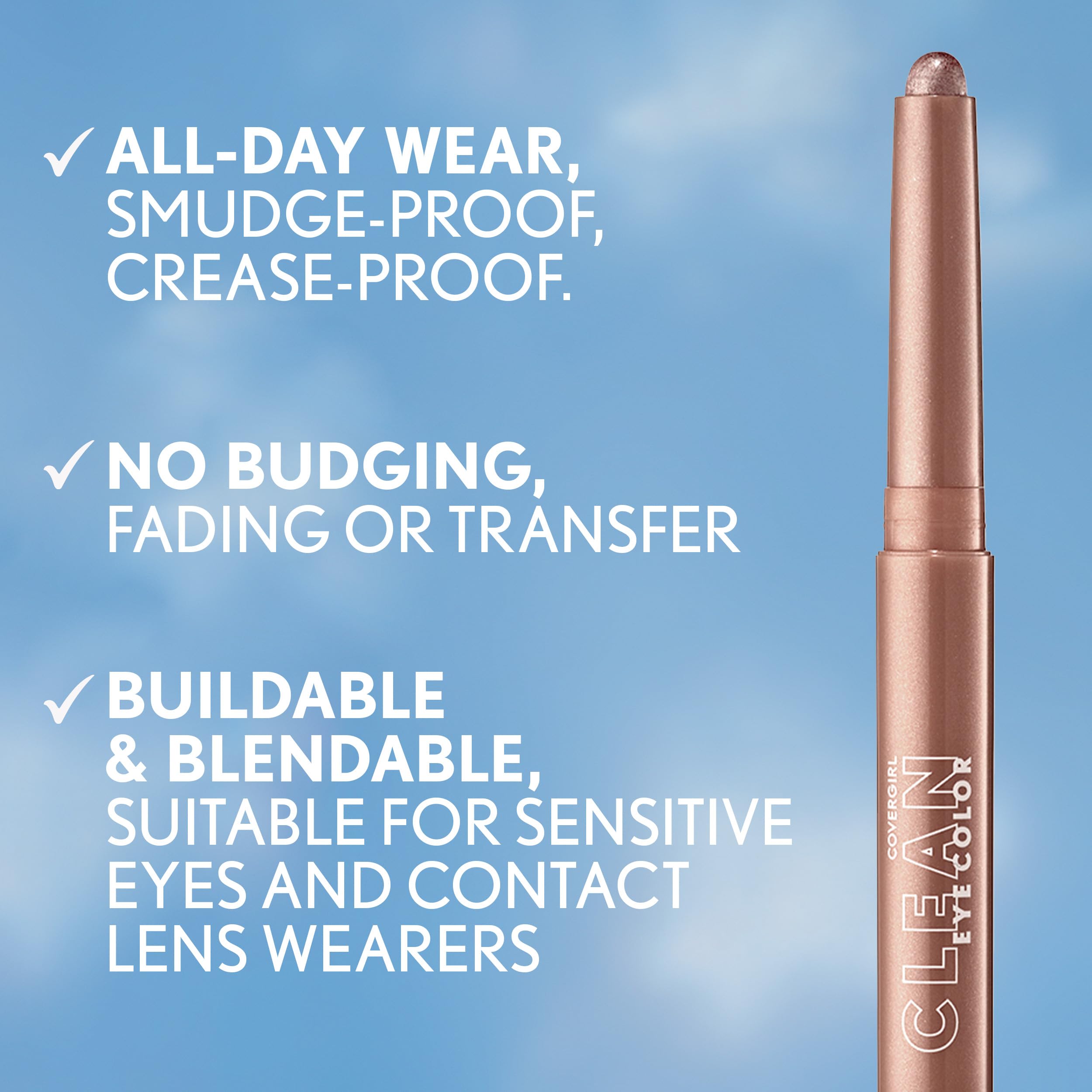 CoverGirl Clean Eye Color Gold Dusk Leaping Bunny logo signals cruelty-free credentials.