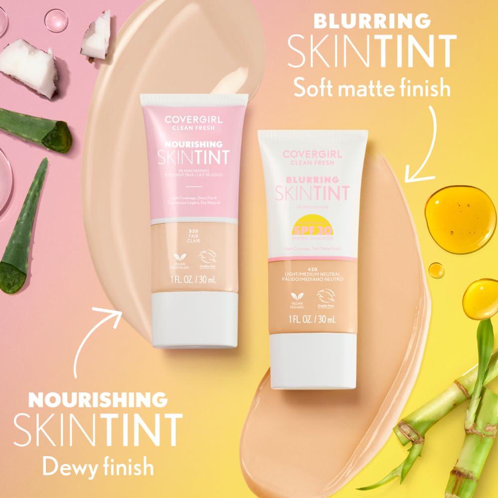 COVERGIRL Clean Fresh Blurring Skin Tint in morning routine for quick coverage.