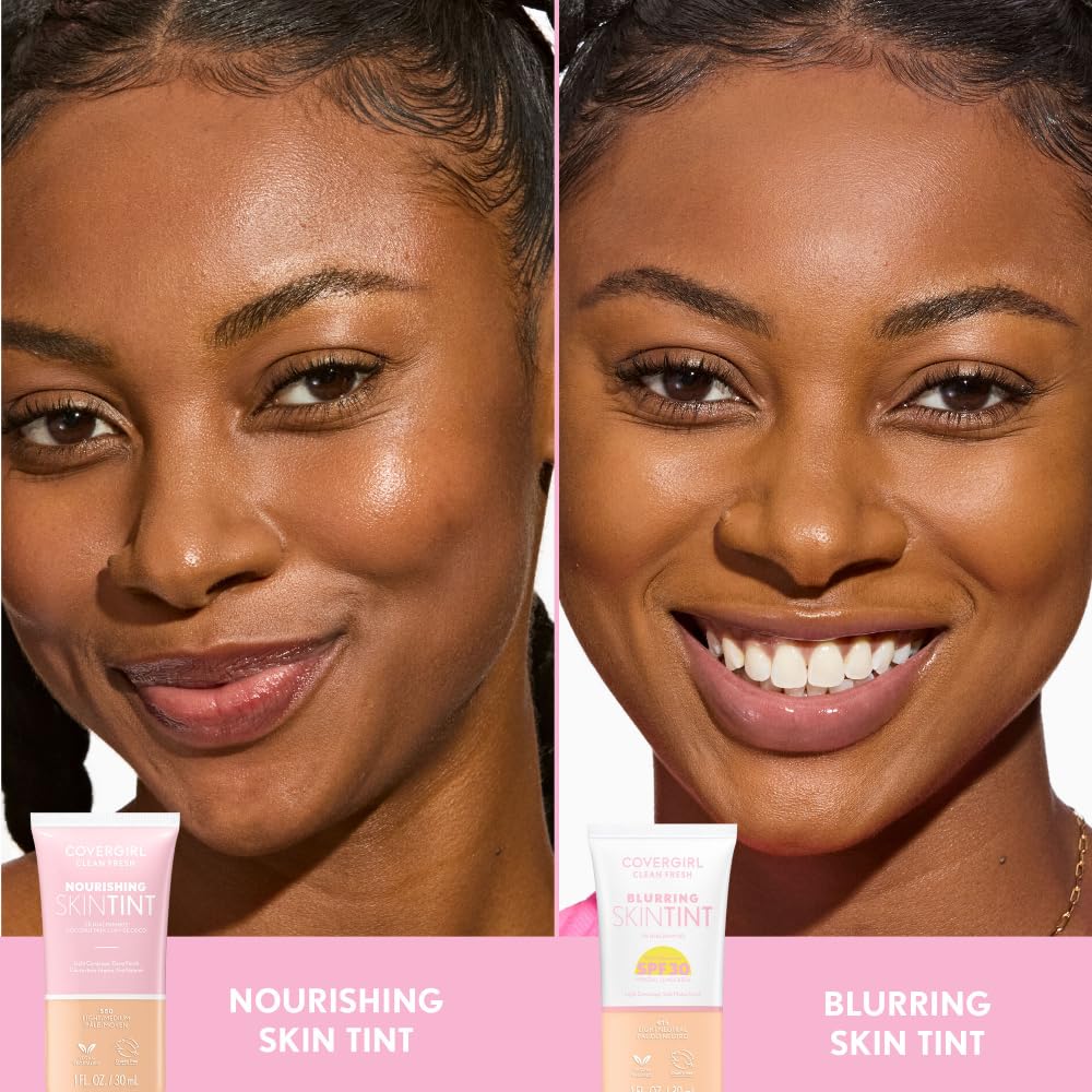 COVERGIRL Clean Fresh Blurring Skin Tint vegan formula in a recyclable tube.