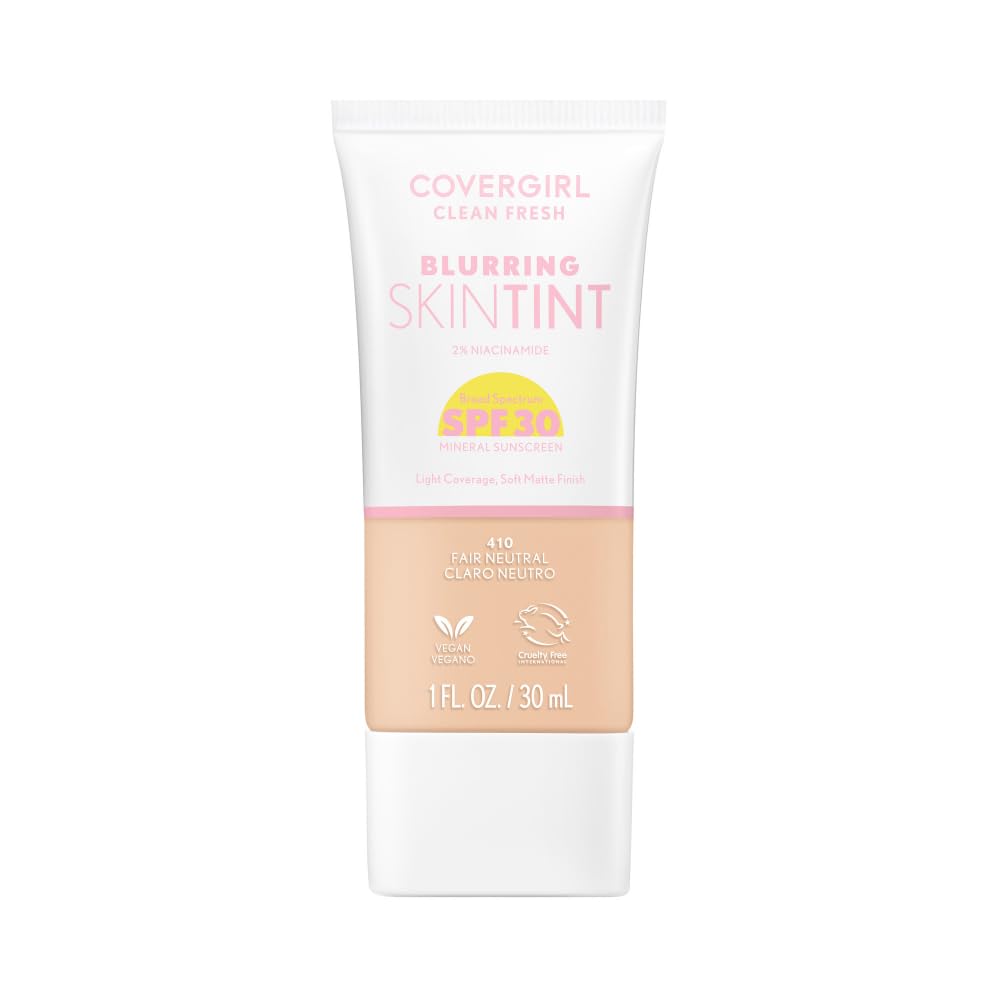 COVERGIRL Clean Fresh Blurring Skin Tint en frasco para difuminar poros y lograr acabado suave