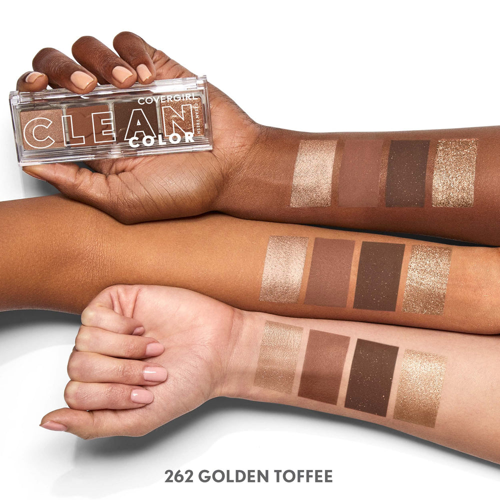 CoverGirl Clean Fresh Color Clean Eyeshadow Golden Toffee shimmer swatch reveals luminous metallic finish