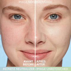 CoverGirl Green shade swatch neutralizes redness on fair skin.