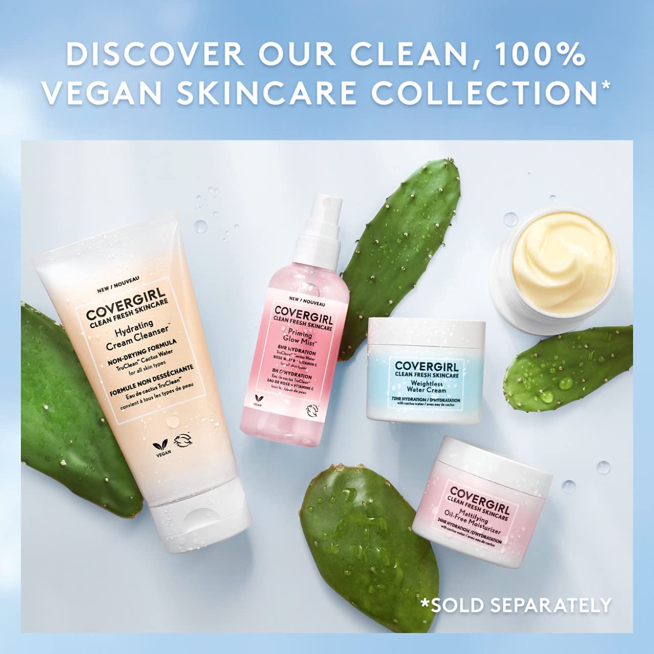 COVERGIRL Clean Fresh Hydrating Cream Cleanser dermatologist-tested; trusted sensitivity-friendly option