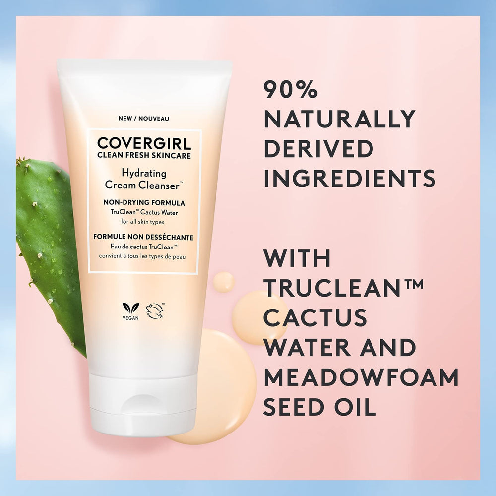 COVERGIRL Clean Fresh Hydrating Cream Cleanser meadowfoam oil; nourishes while cleansing