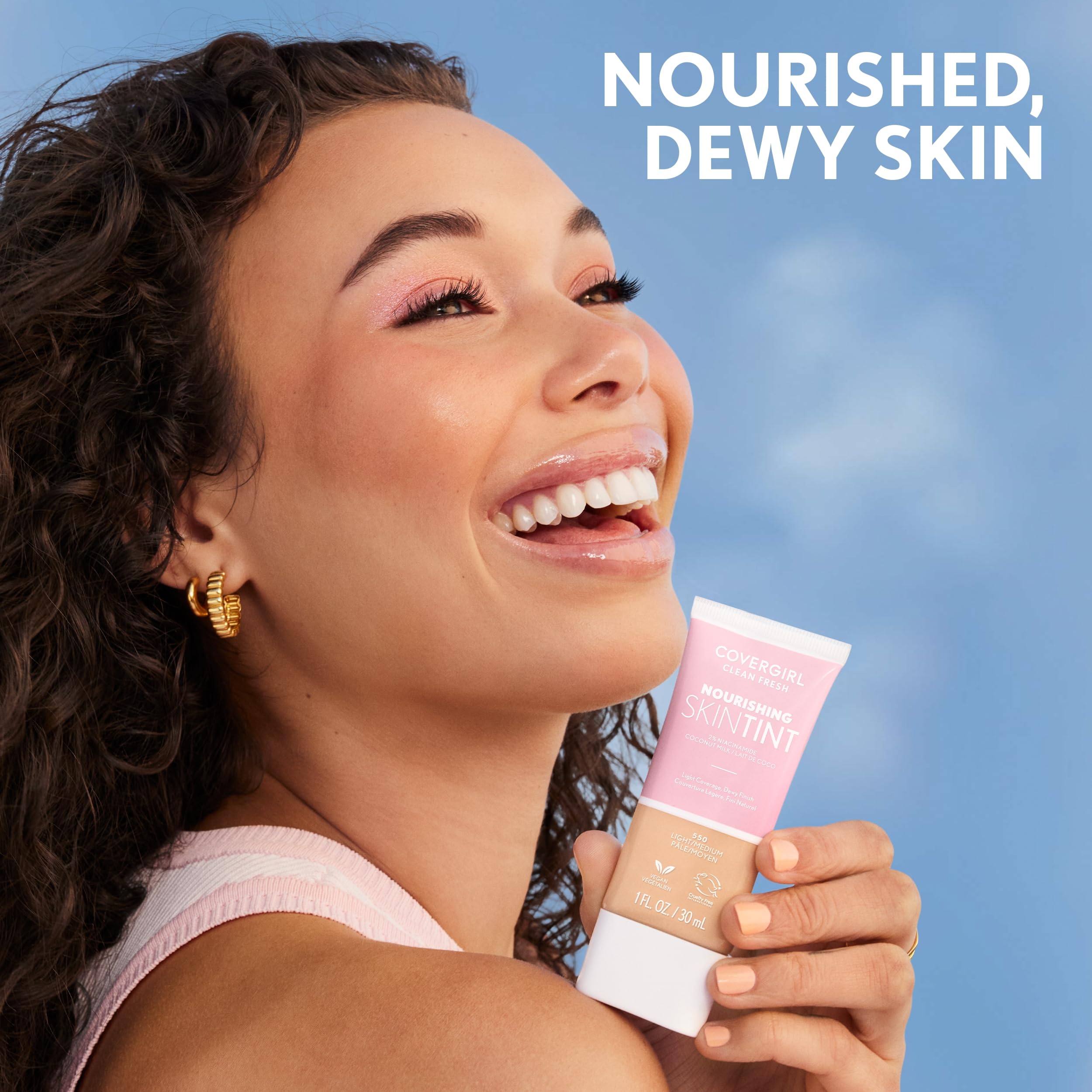 COVERGIRL Clean Fresh Nourishing Skin Tint coconut milk aloe essence label.