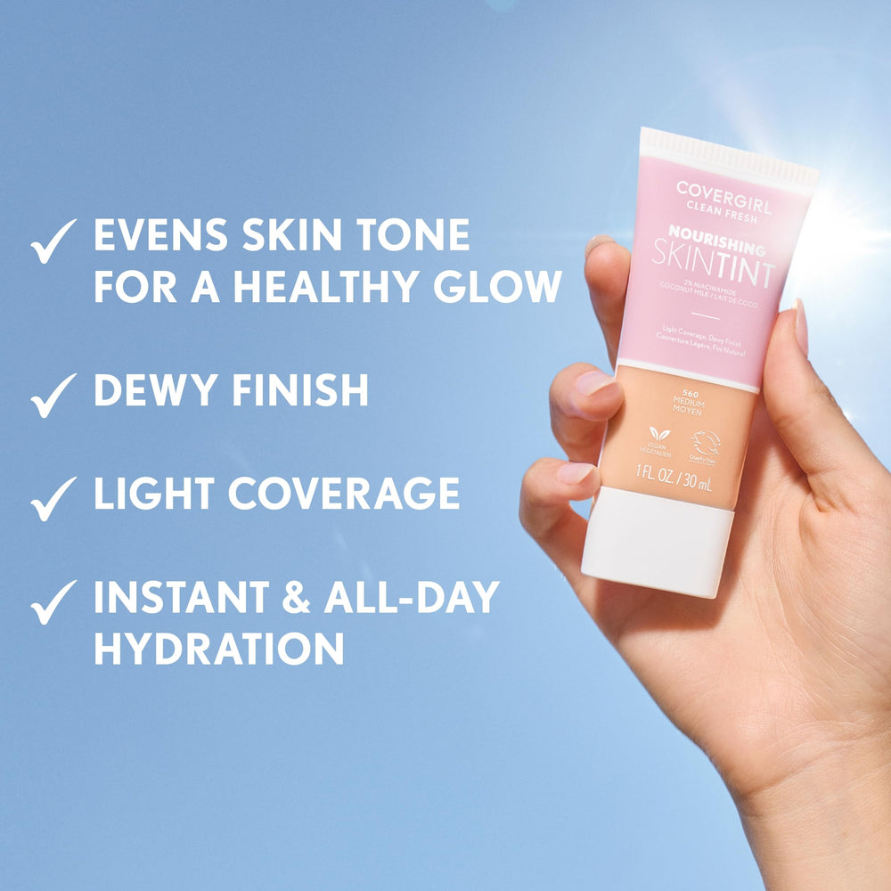 COVERGIRL Clean Fresh Nourishing Skin Tint safe ingredients close-up.