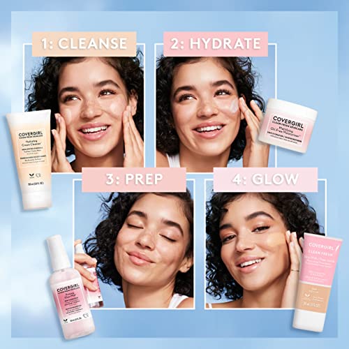 CoverGirl Clean Fresh Mattifying Moisturizer on skin demonstrates matte finish and shine control.