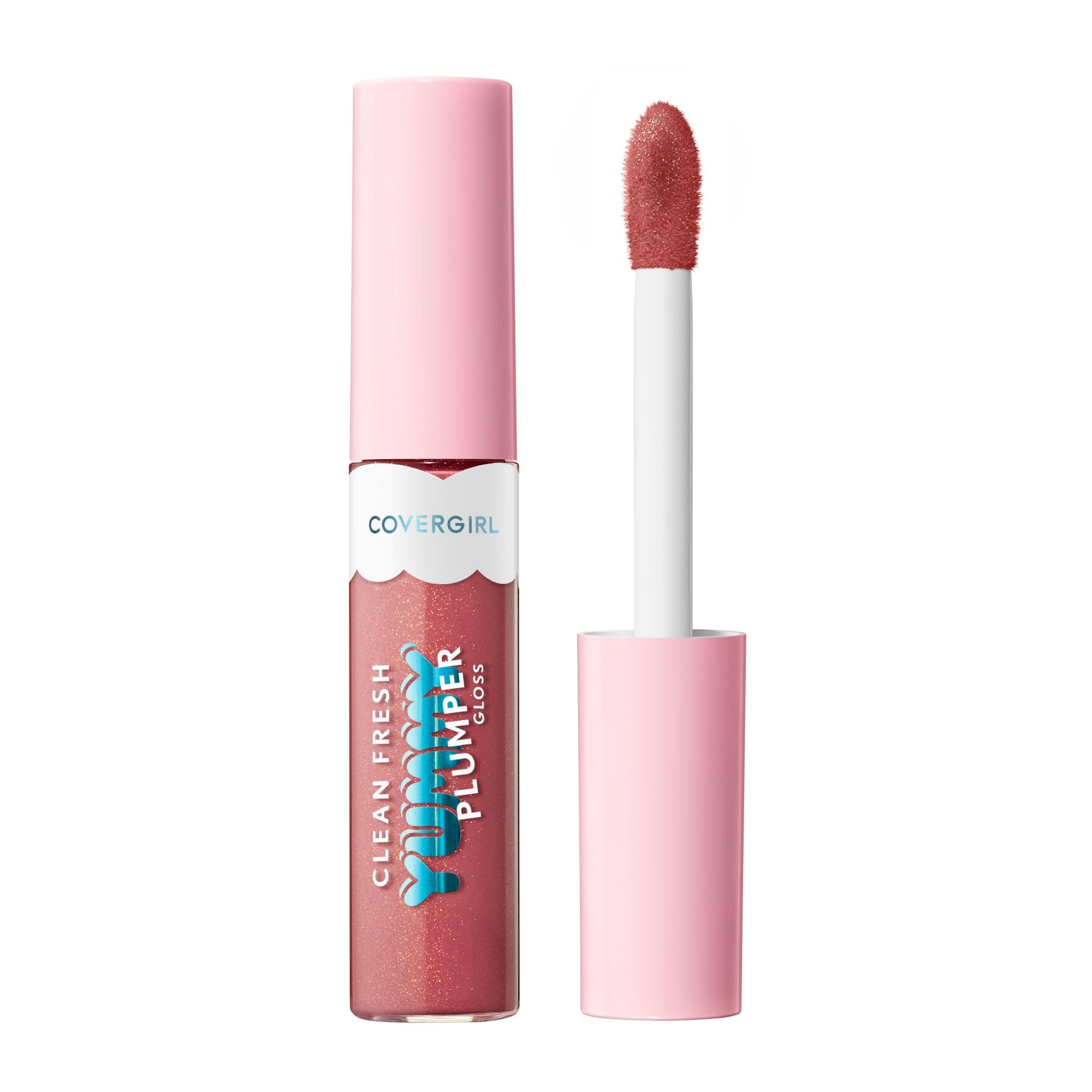 CoverGirl Clean Fresh Yummy Plumper Gloss bottle with minty shine and refreshing packaging.