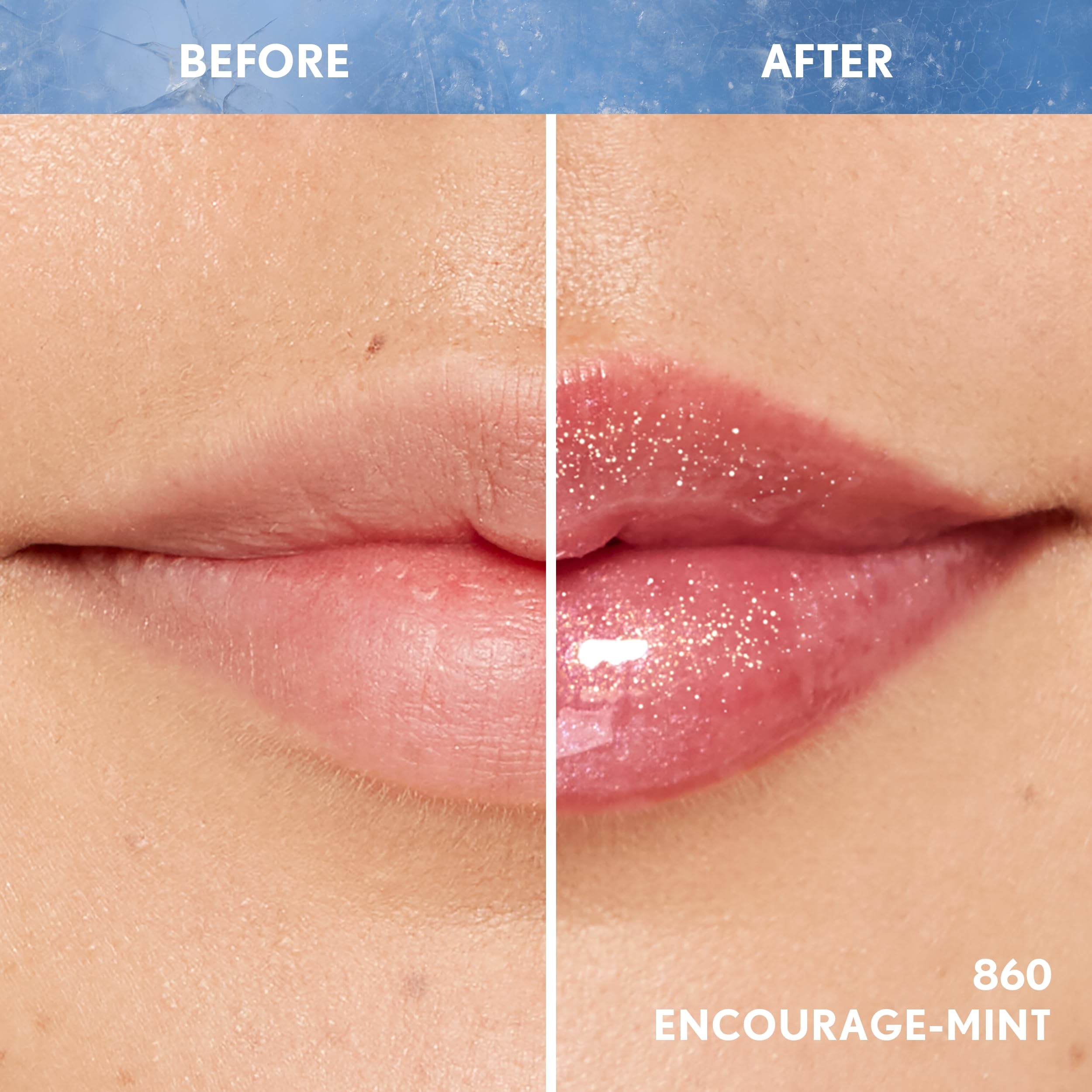 CoverGirl Clean Fresh Yummy Plumper Gloss closeup texture looks glassy and smooth.