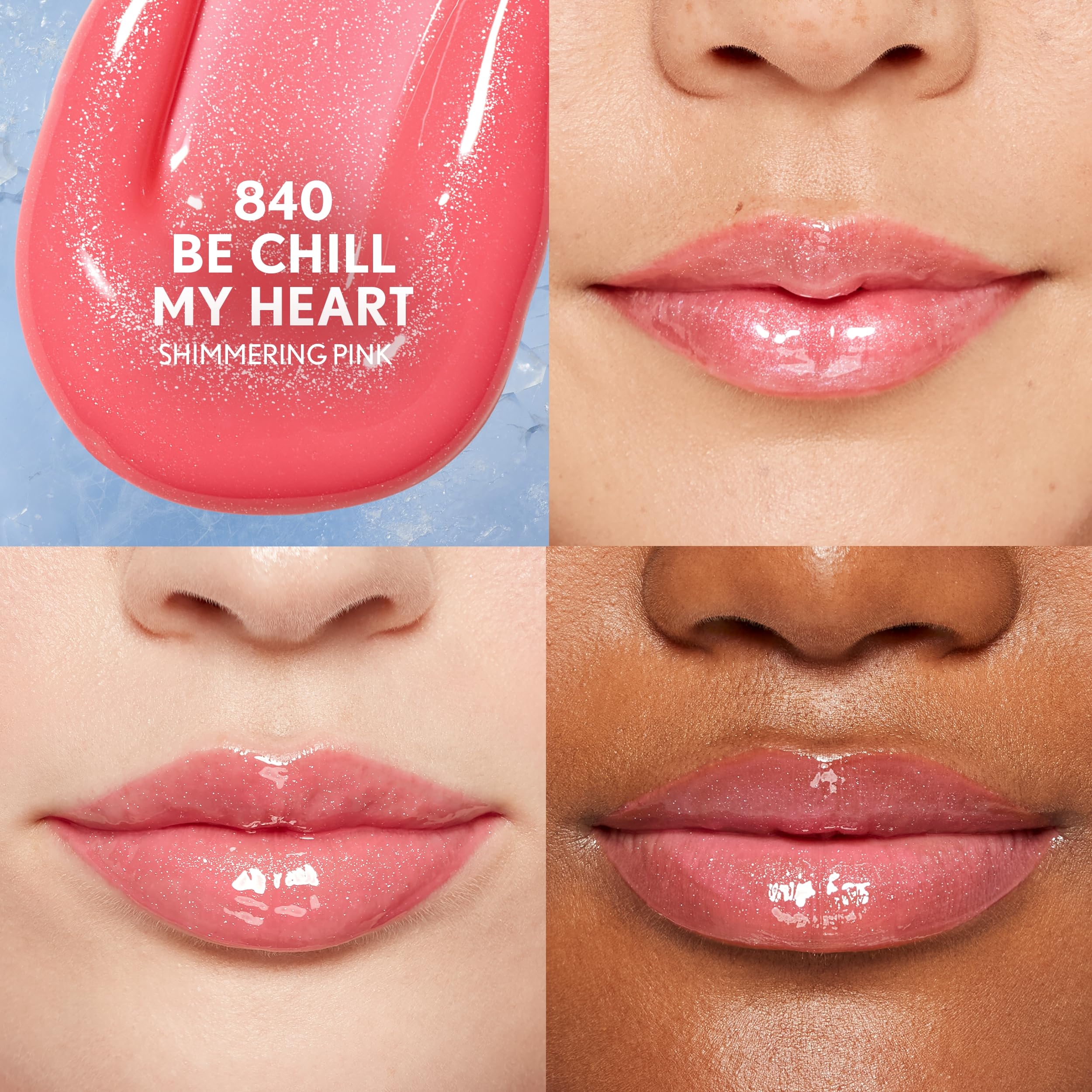 CoverGirl Clean Fresh Yummy Plumper: primer plano de labios con brillo vidrioso.