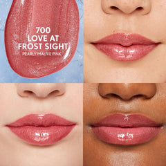 CoverGirl Clean Fresh Yummy Plumper Lip Gloss mint tingle swirl on lips