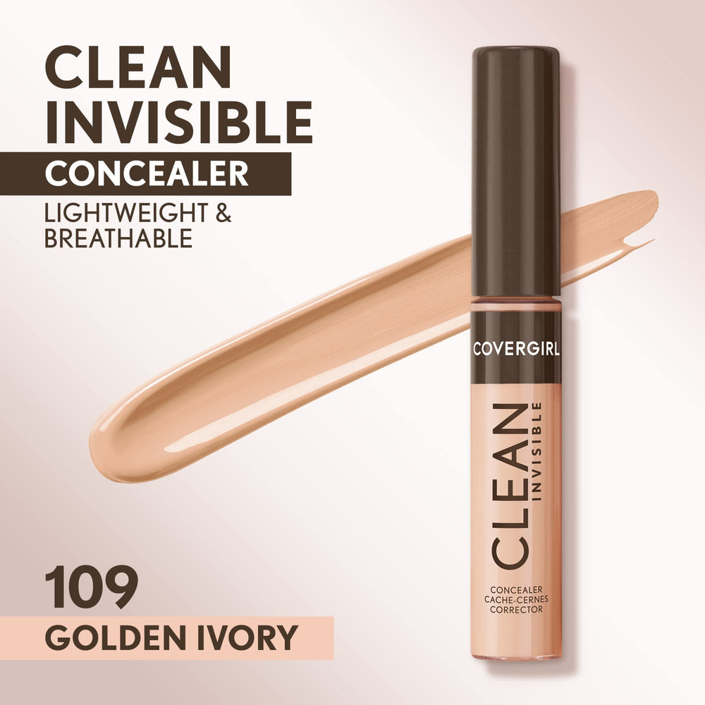 CoverGirl Clean Invisible Concealer doe-foot applicator in action for seamless blending and natural finish.