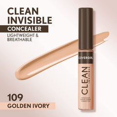 CoverGirl Clean Invisible Concealer doe-foot applicator in action for seamless blending and natural finish.