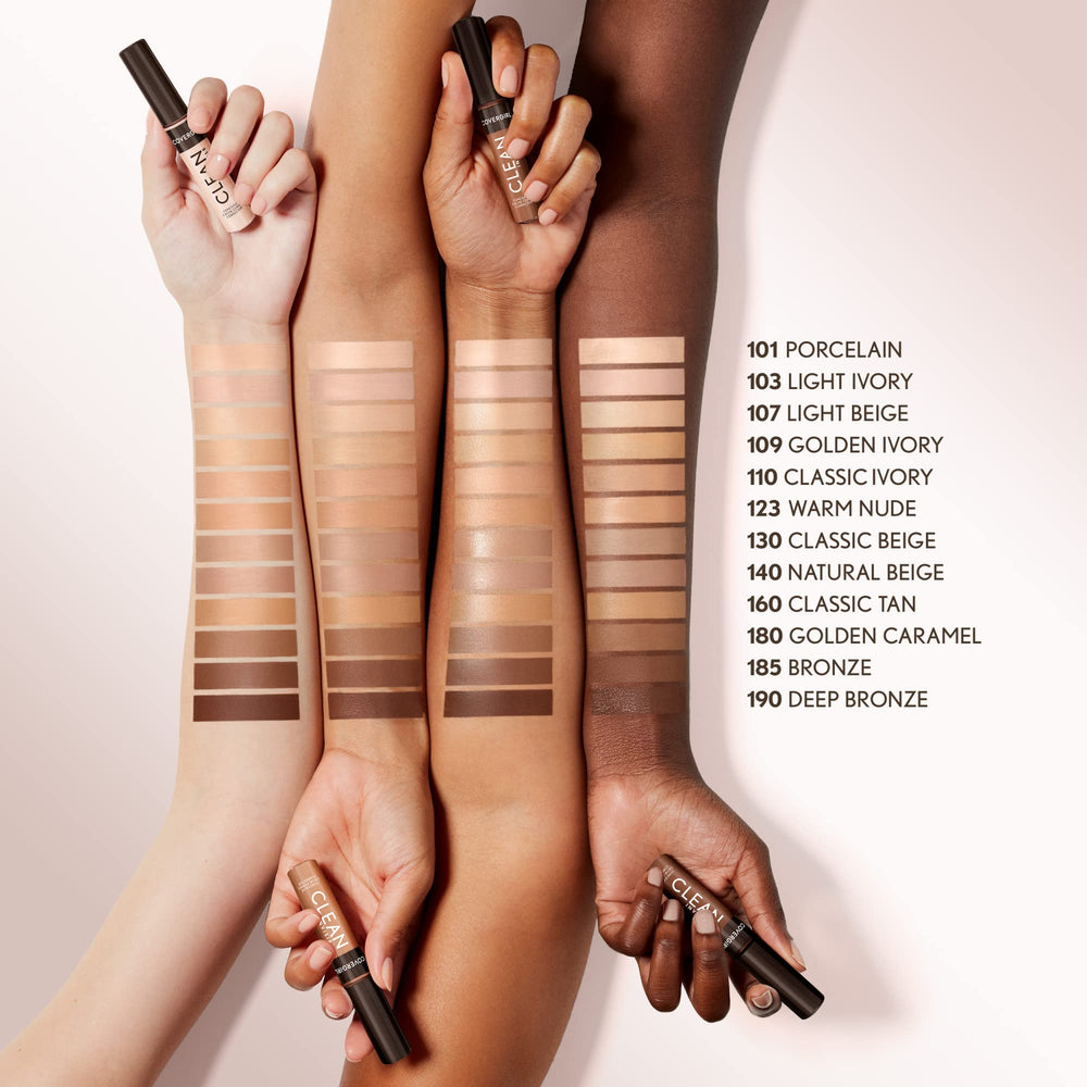 CoverGirl Clean Invisible Concealer tube with recyclable packaging highlights eco-friendly 30% post-consumer material.