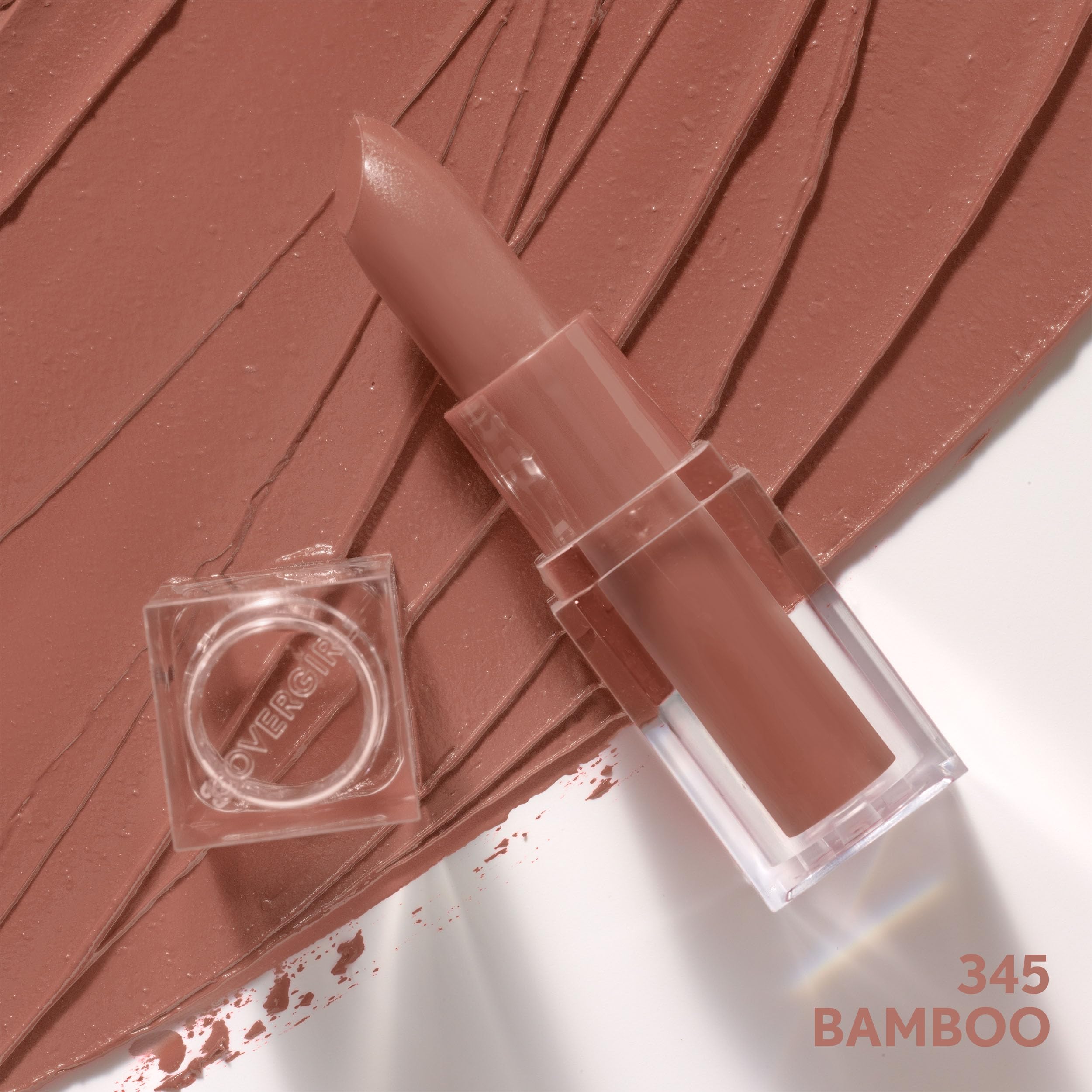 CoverGirl Clean Lip Color Bamboo swatches reveal pinks, nudes, reds, plums