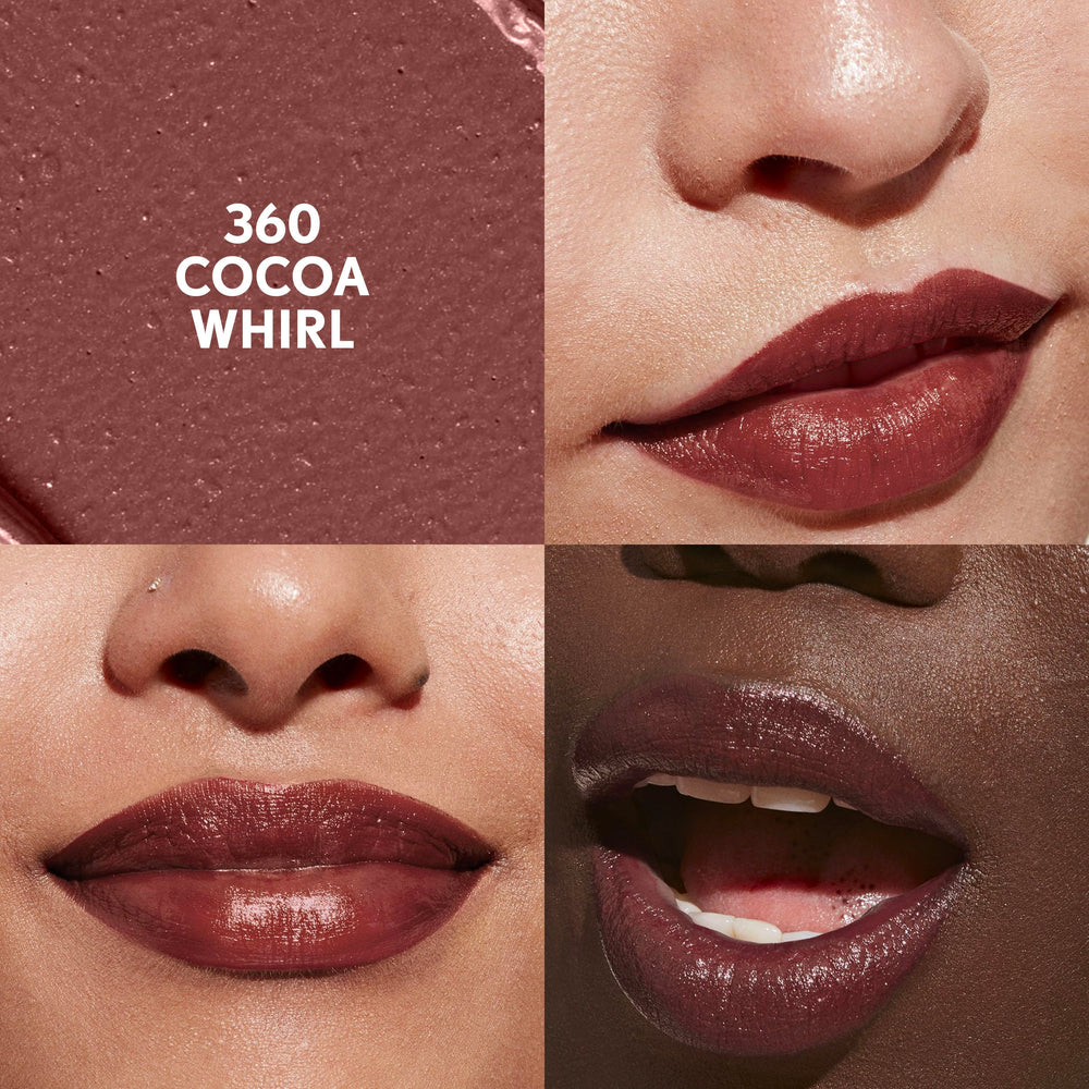 CoverGirl Clean Lip Color Cocoa Whirl swatch on skin reveals rich, lasting color.