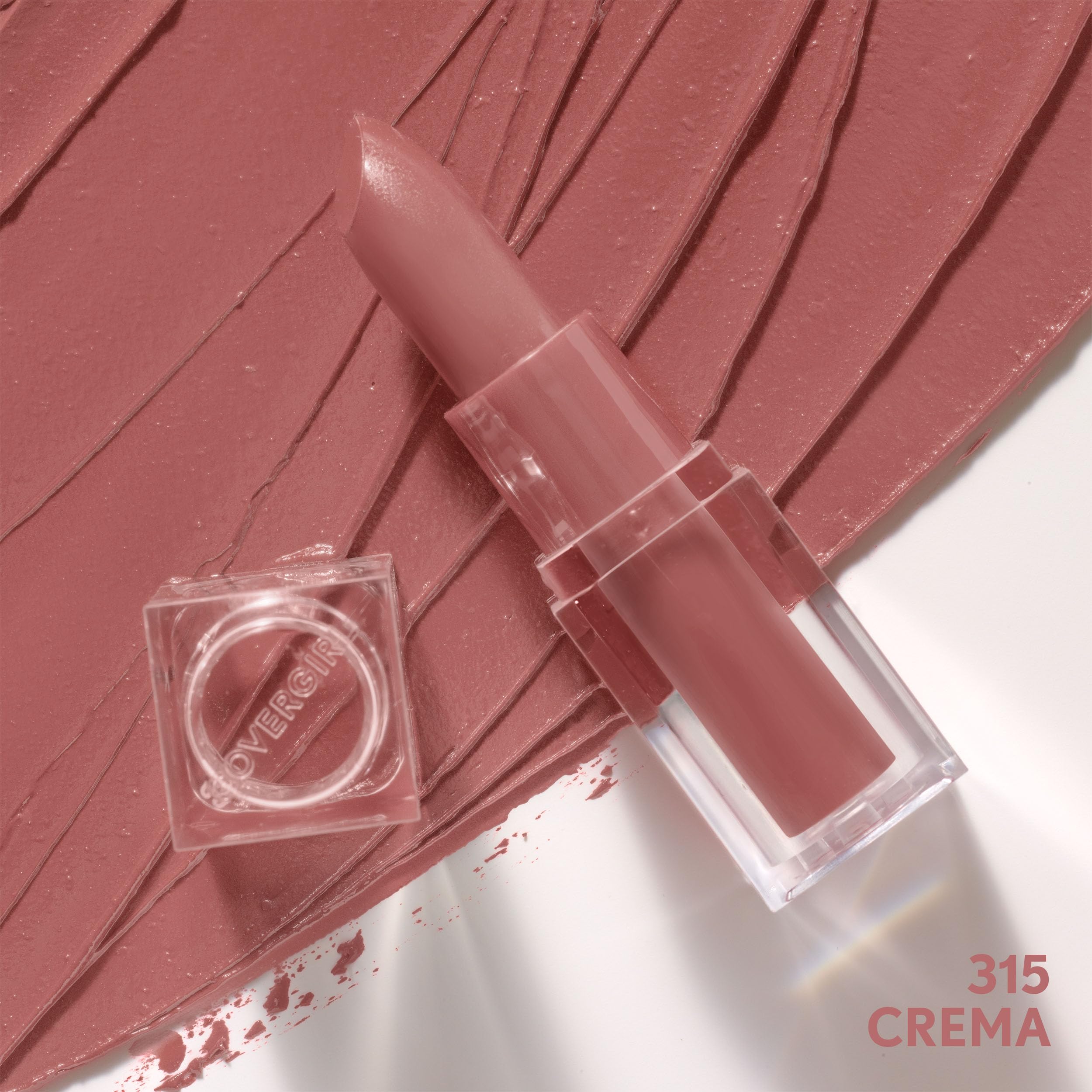 CoverGirl Clean Lip Color Crema texture with squalane for smooth lips.