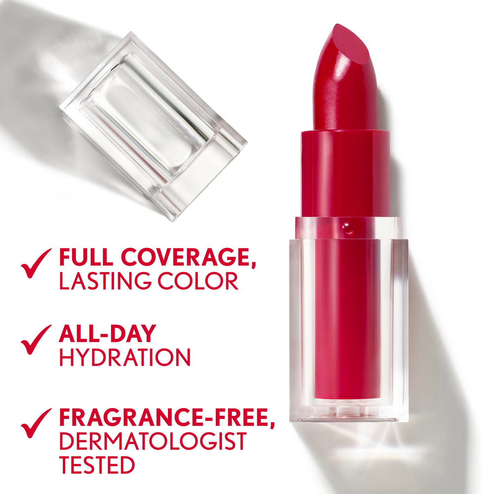 CoverGirl Clean Lip Color Maple Glaze ingredients panel featuring squalane avocado aloe for hydration