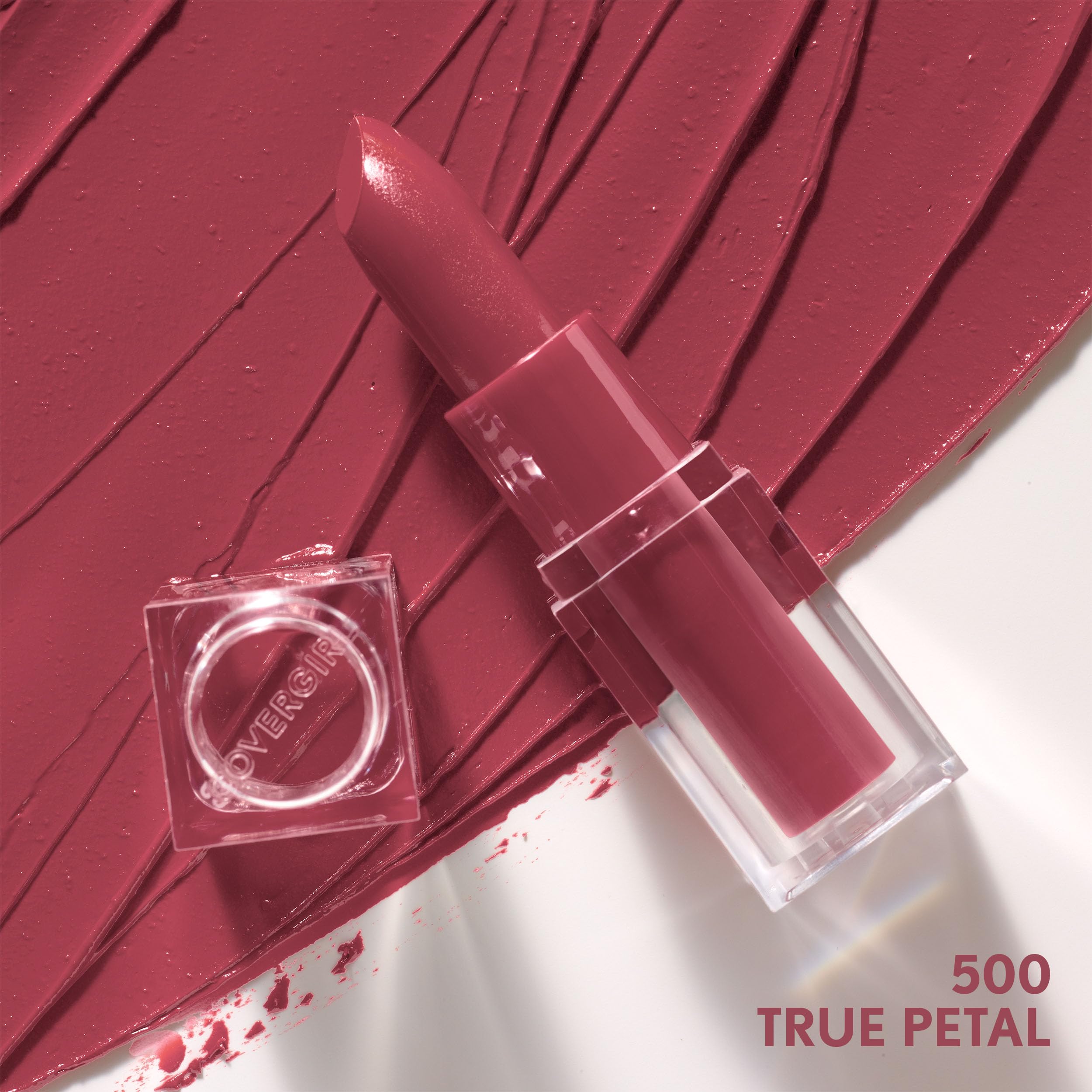 CoverGirl Clean Lip Color True Petal swatches demonstrate shade versatility for pinks and nudes.