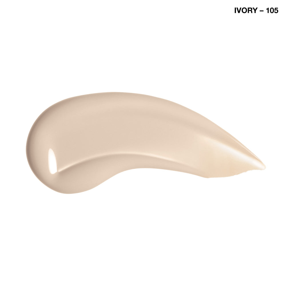 COVERGIRL Clean Makeup Foundation Ivory 105 swatch for natural ivory skin tone.