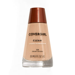 CoverGirl Clean Makeup Foundation liquid bottle closeup showing smooth natural coverage