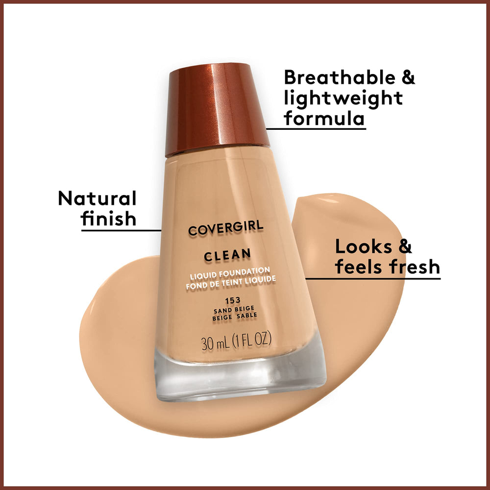 CoverGirl Clean Makeup Foundation swirl-blend demonstrates effortless blending for a fresh breathable finish