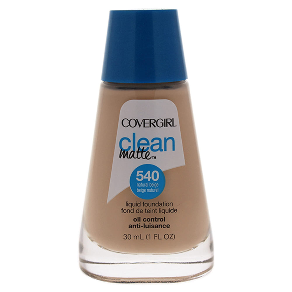 CoverGirl Clean Matte Liquid Foundation bottle pump offers shine-free, natural-looking skin for oil-control days.