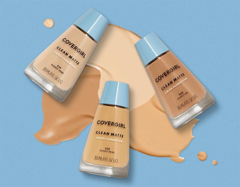 COVERGIRL Clean Matte Liquid Foundation Normal Skin formula packaging.