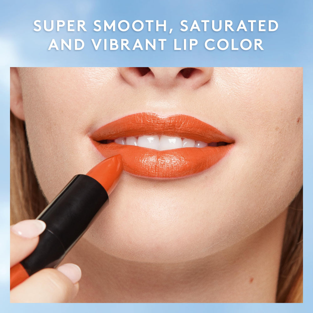 COVERGIRL Exhibitionist Cream Lipstick Peach High packaging displayed for quick identification.