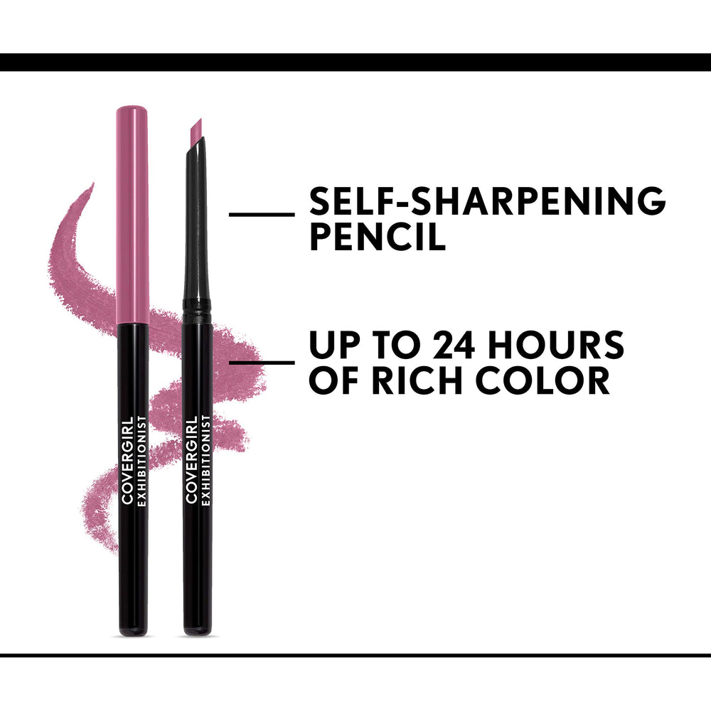 CoverGirl Exhibitionist delineador labial retráctil ofrece aplicación suave y precisión.