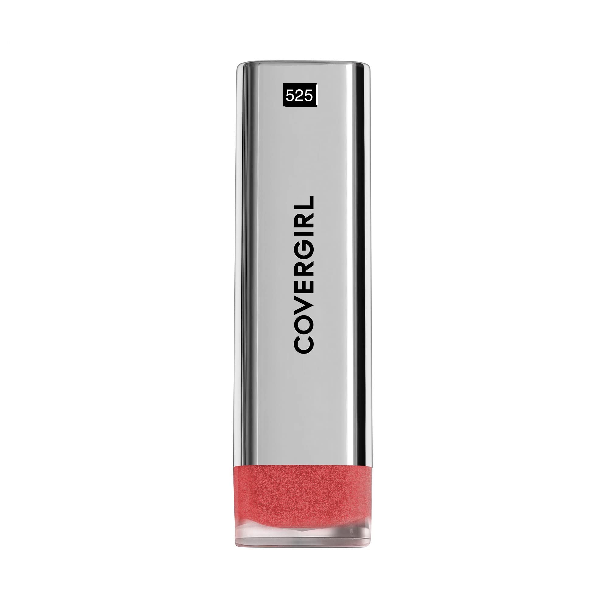 CoverGirl Exhibitionist Lipstick Metallic Ready Or Not 525 application glide ensures smooth everyday use.