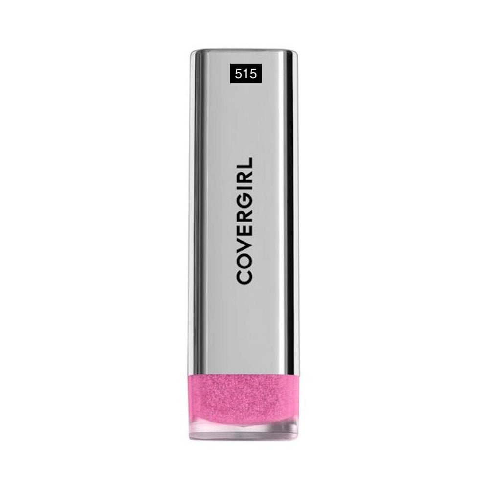CoverGirl Exhibitionist Lipstick Metallic Ready Or Not 525 product shot highlights premium finish.