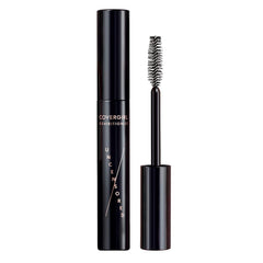 CoverGirl Exhibitionist mascara tube close-up showing bold, long-lasting definition and volume.
