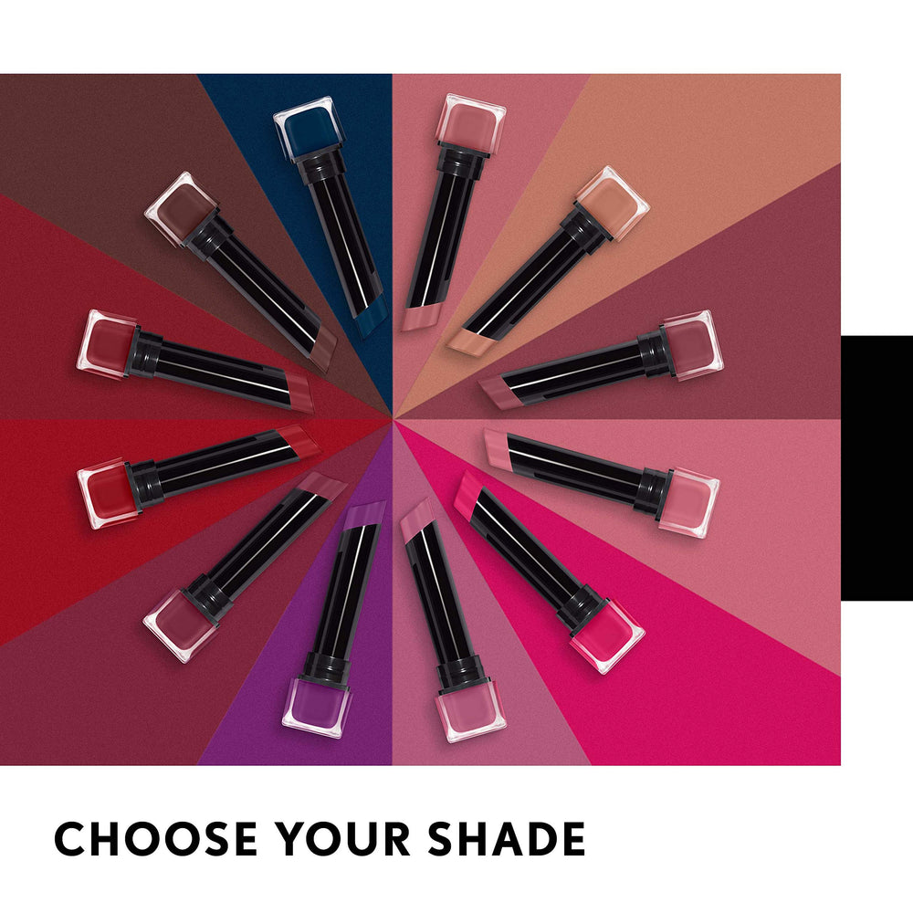 COVERGIRL Exhibitionist Ultra Matte Lipstick Soloist long-wear test demonstrates color staying power.
