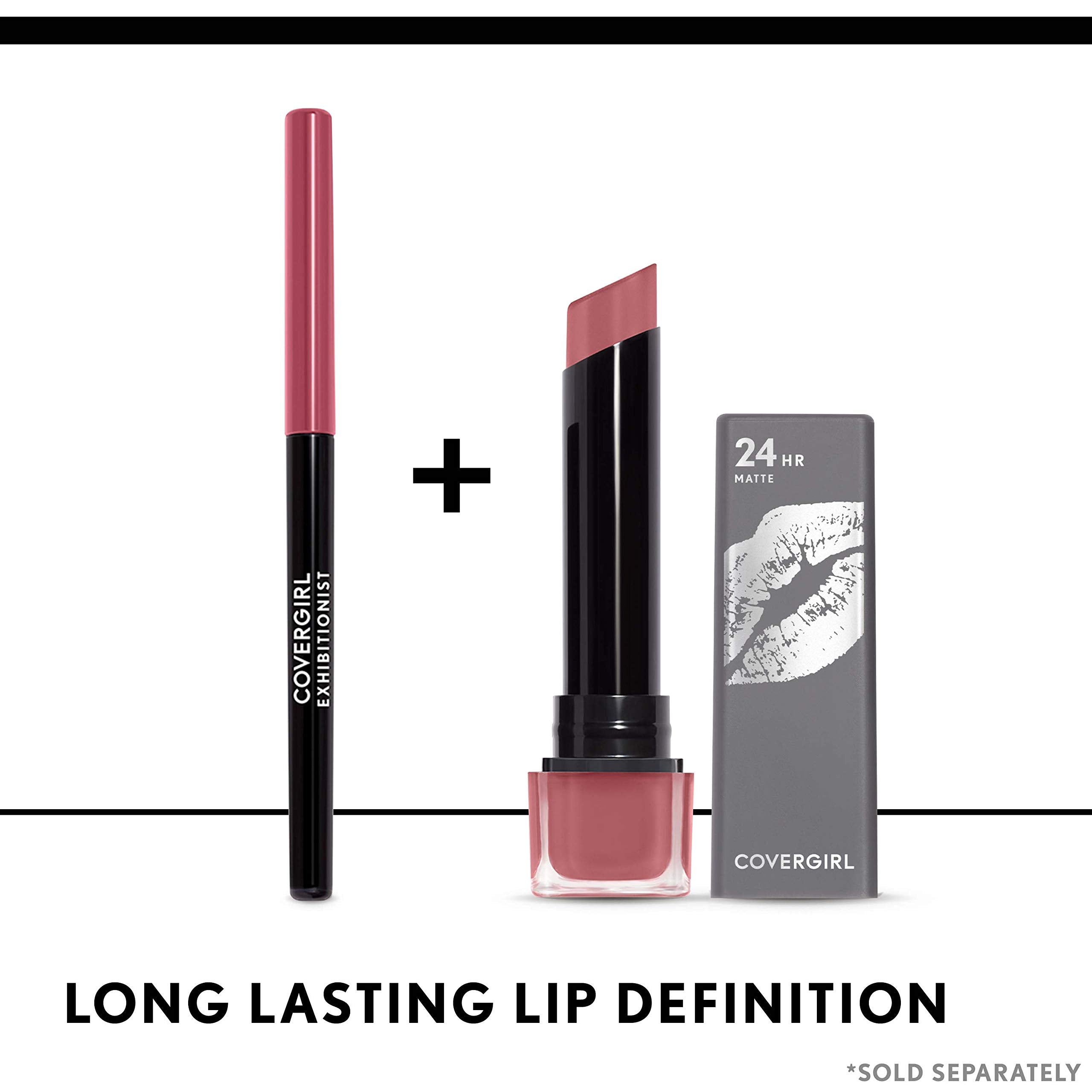 COVERGIRL Exhibitionist Ultra Matte Lipstick Soloist moisture-boost formula emphasizes lip comfort.