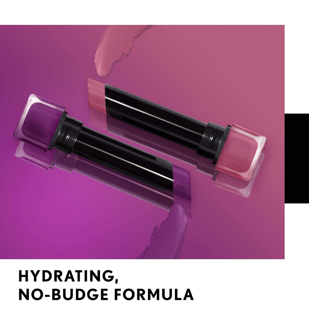 COVERGIRL Exhibitionist Ultra Matte Lipstick Soloist packaging displays sleek, travel-friendly design.