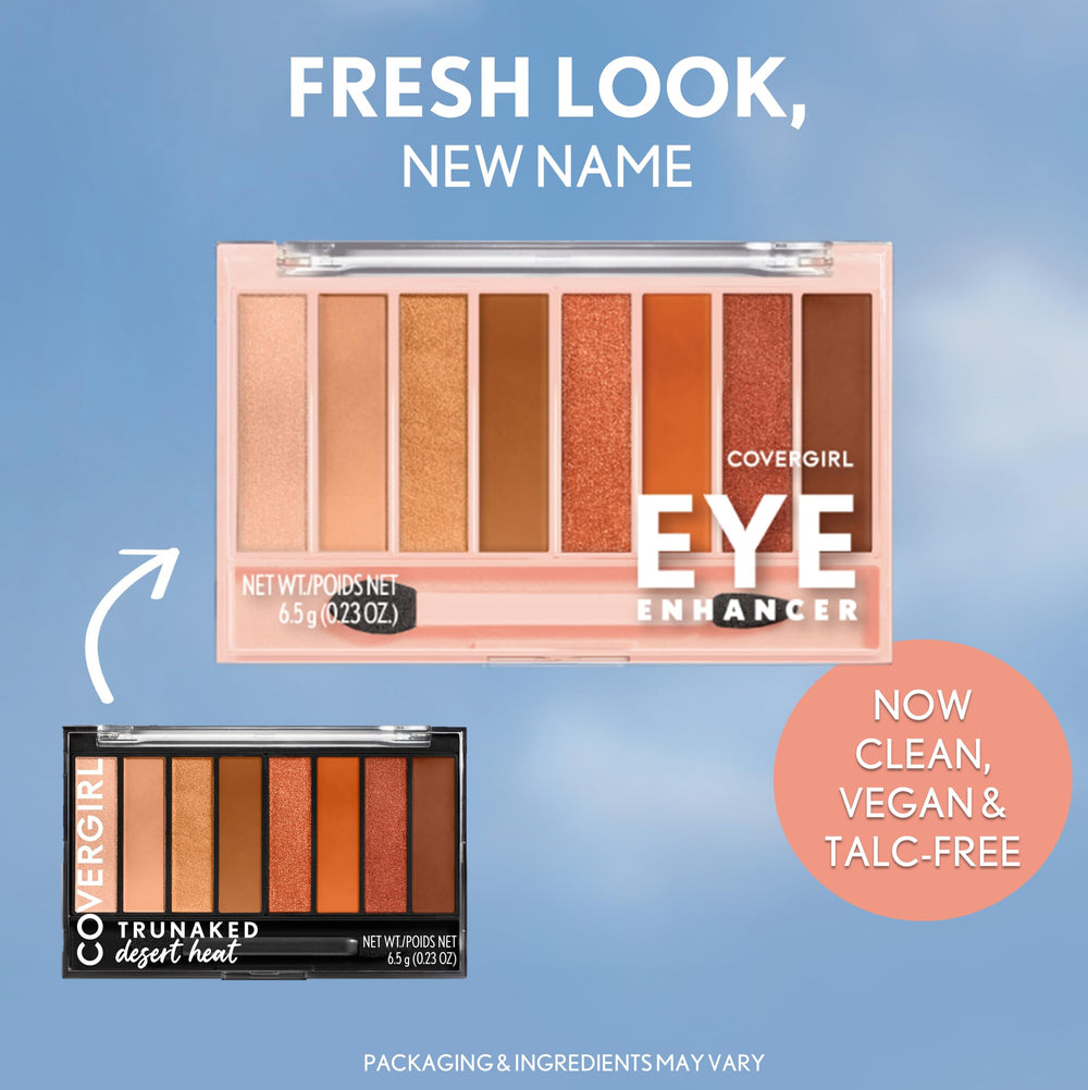 CoverGirl Eye Enhancer Desert Heat application portrait highlights blendable shades.