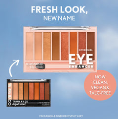 CoverGirl Eye Enhancer Desert Heat application portrait highlights blendable shades.