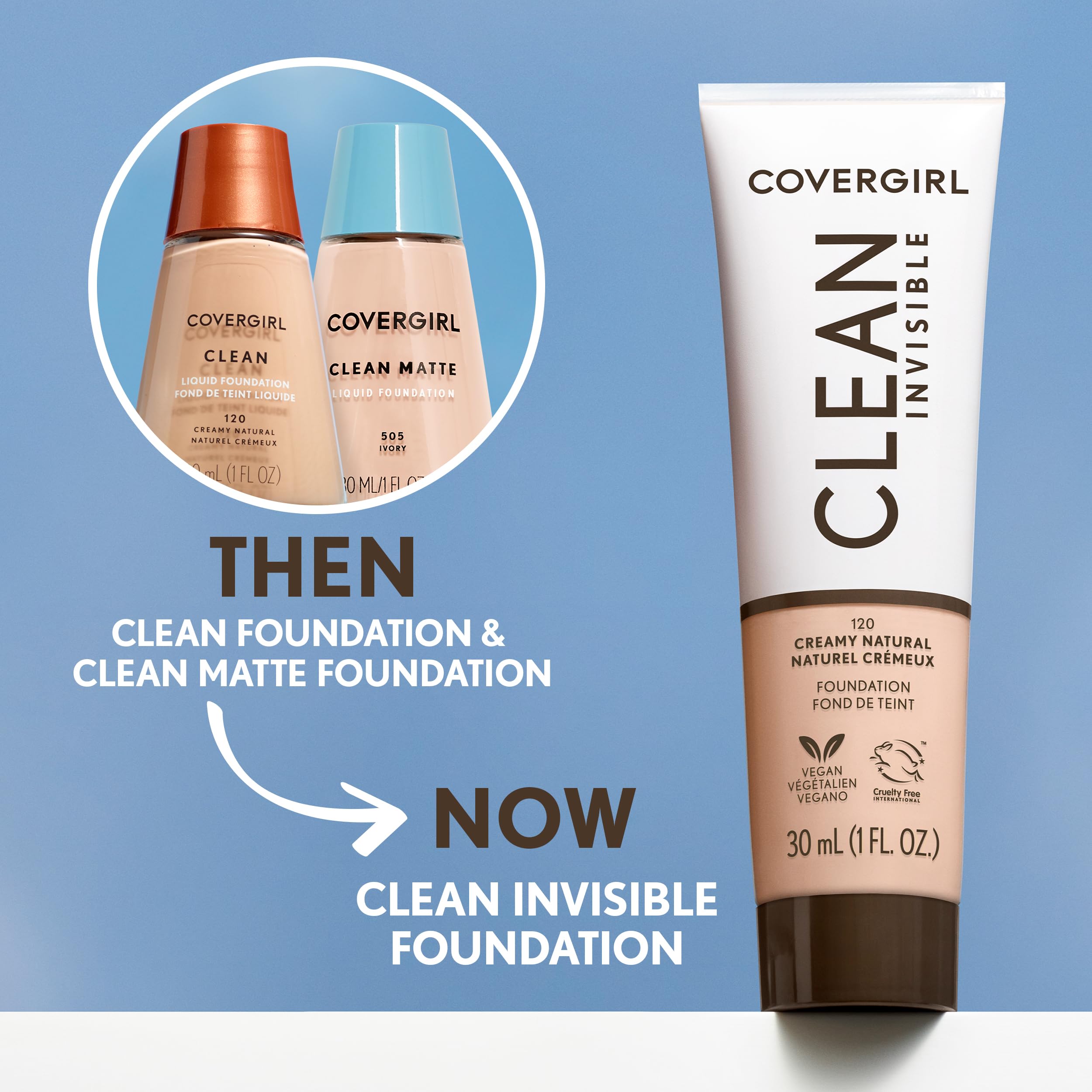 COVERGIRL fundación, acabado suave que deja la piel lisa.