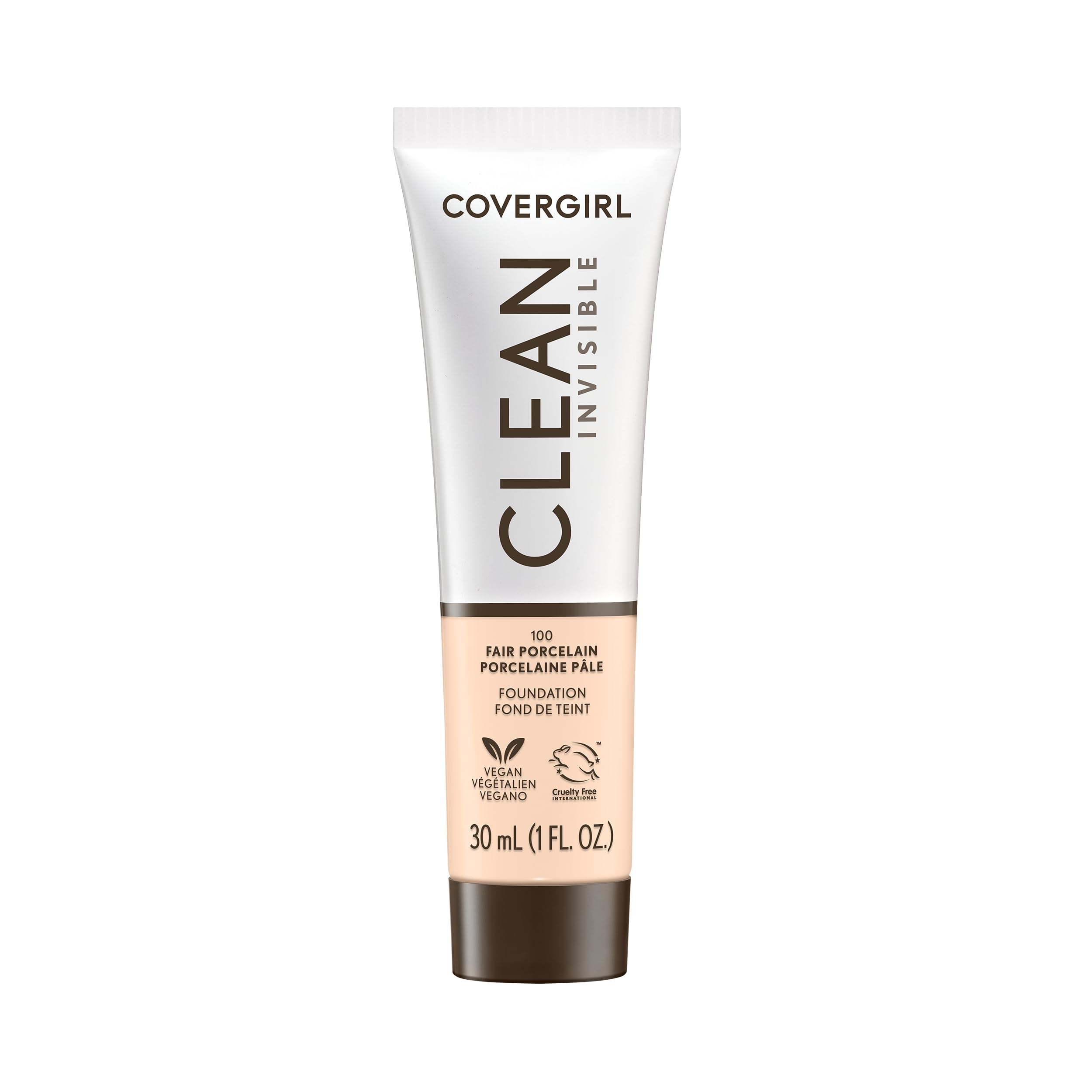 COVERGIRL fundación, envase tubo apretable para dosificar y aplicar con precisión.