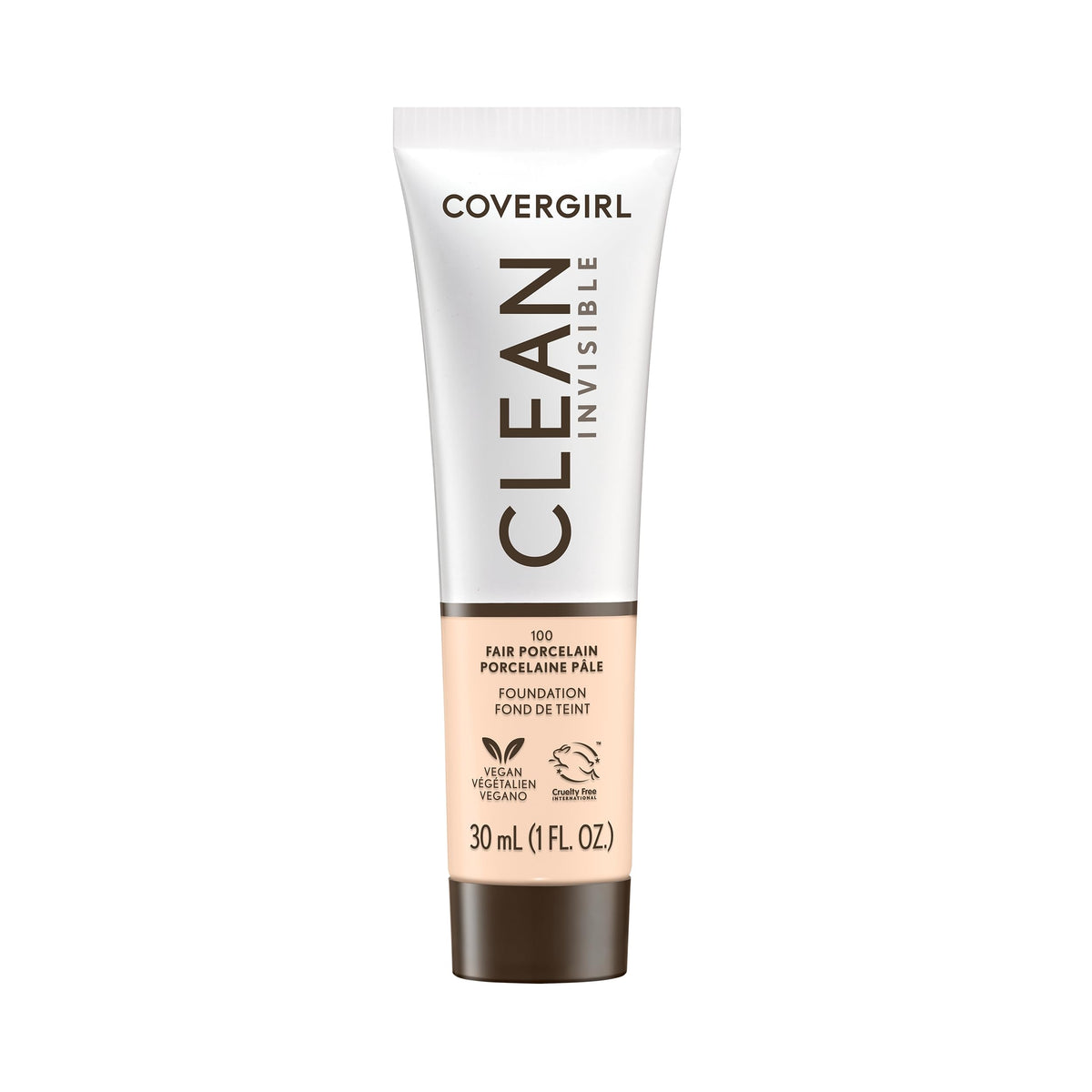COVERGIRL fundación, envase tubo apretable para dosificar y aplicar con precisión.
