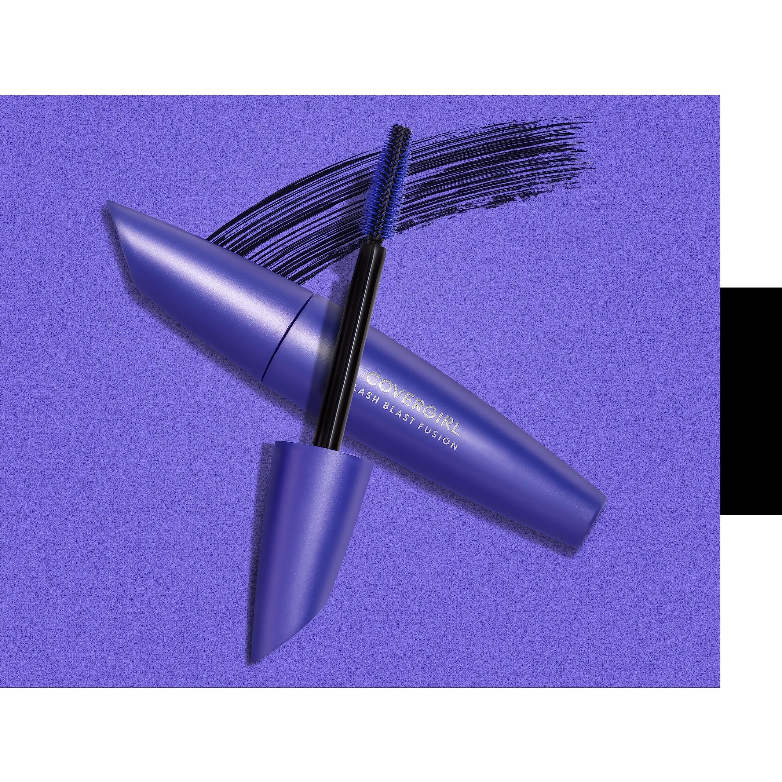 CoverGirl Lash Blast Fusion brown lashes after application for longer, fuller lashes.