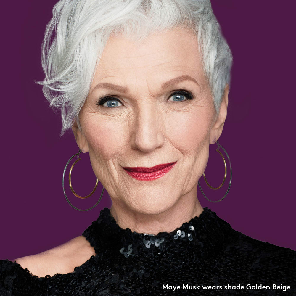 CoverGirl & Olay Simply Ageless cap close-up highlighting secure travel-friendly packaging.