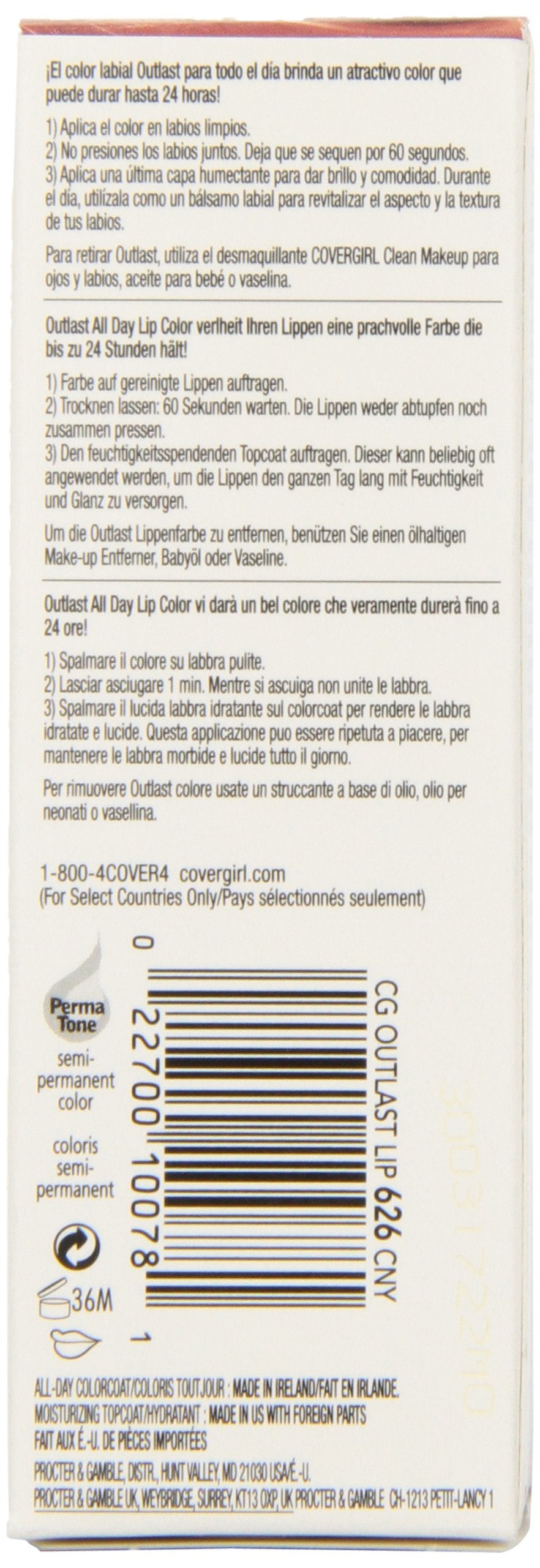 CoverGirl Outlast All Day Lipcolor Canyon swatch illustrates rich color payoff