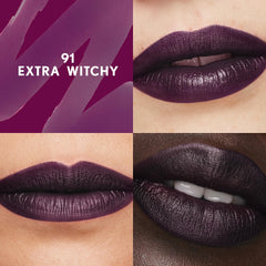 CoverGirl Outlast Extra Witchy Lipstain satin finish on lips delivering lightweight wear.